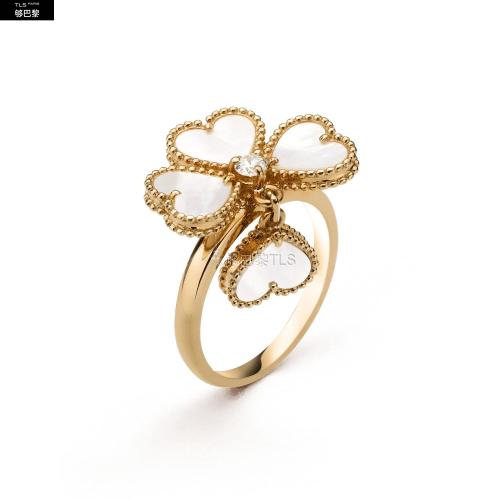 VCA梵克雅宝 22年秋冬 女士 戒指 Sweet Alhambra Effeuillage戒指 VCARN5P300 预定商品2-8周发货