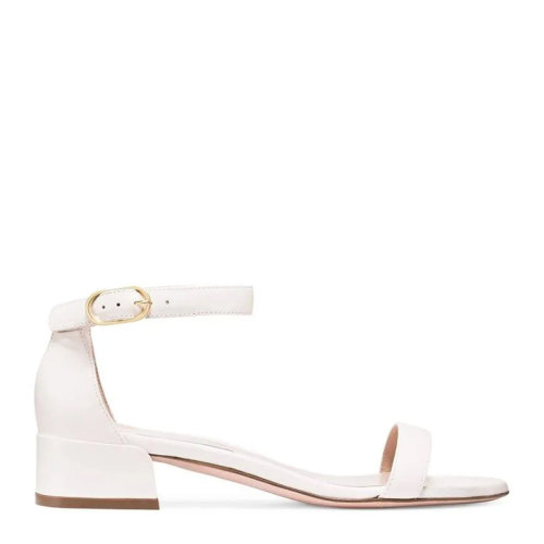 Stuart Weitzman/斯图尔特韦茨曼 女士乳白色皮革一字带中粗跟时尚百搭凉鞋女鞋 NUDISTJUNE-DSN-CREAM