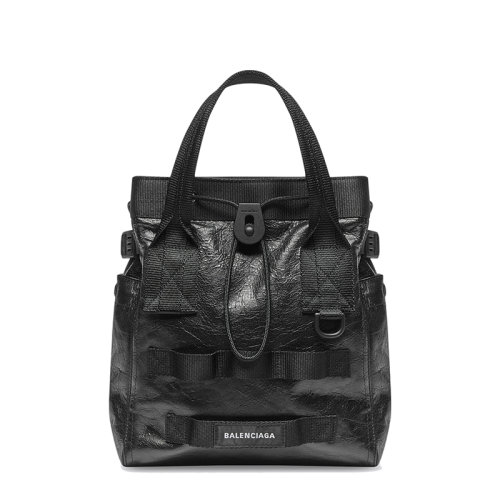 Balenciaga/巴黎世家 22新款ARMY系列 男士小号黑色细纹羊皮革托特手提包6440291VGI71000