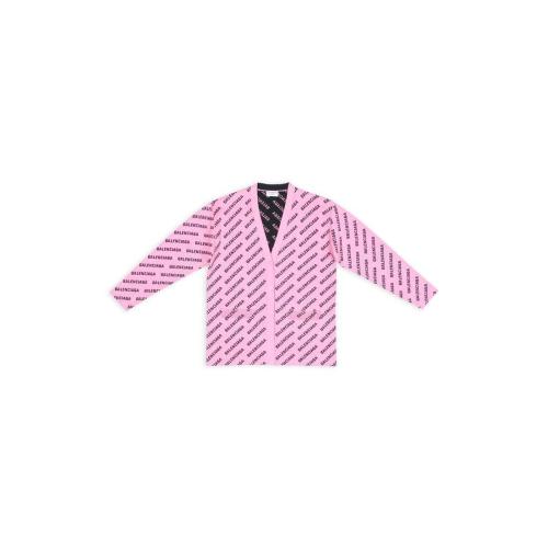  BALENCIAGA巴黎世家 22年秋冬 女士 长袖T恤 mini allover logo cardigan 704456T32335231