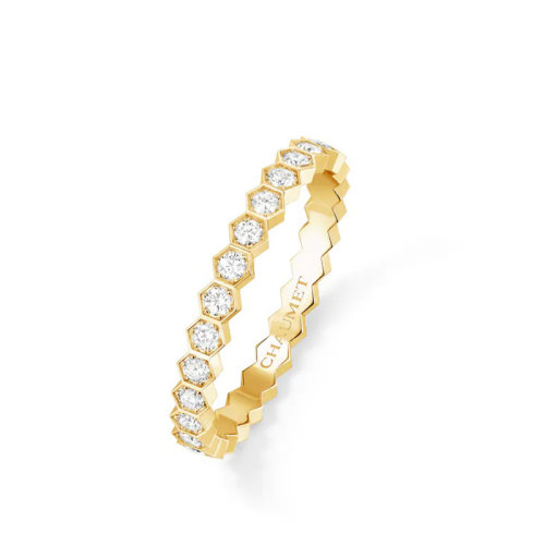 Chaumet/尚美 经典BEE MY LOVE系列 18k金黄金爱?巢满钻戒指 081934