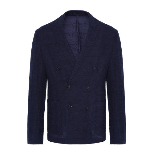 Emporio Armani 男士 藏蓝色 双排扣剑领西装 91G400-91D06-922