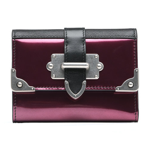 PRADA/普拉达金属logo牛皮革女士潮流钱包钱夹1MH8402B1