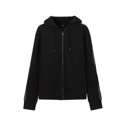 HUGO BOSS/雨果博斯【22春夏新款】男士棉质加绒款连帽拉链卫衣开衫运动衫外套 50462390