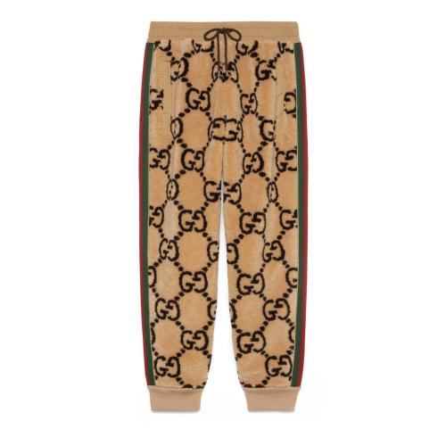  GUCCI古驰 22年秋冬 男士 GG提花环保毛皮慢跑长裤 715233 XJETP 2066