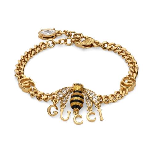 GUCCI古驰 22年秋冬 女士 饰蜜蜂吊坠和手写体GUCCI手链 681597 I6656 8097