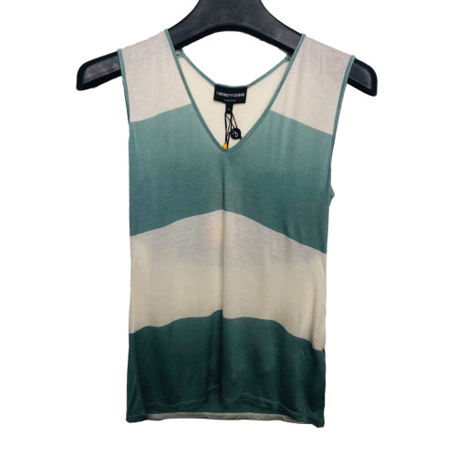 Emporio Armani/安普里奥阿玛尼 米色绿色拼色女士T恤