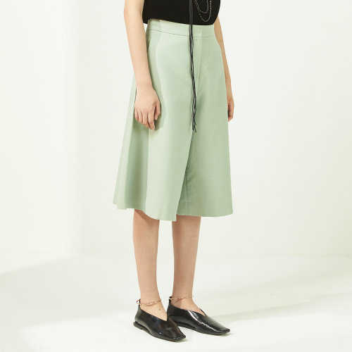 nisiss/怡夕纯棉简约七分喇叭裤女士休闲裤n163ap06