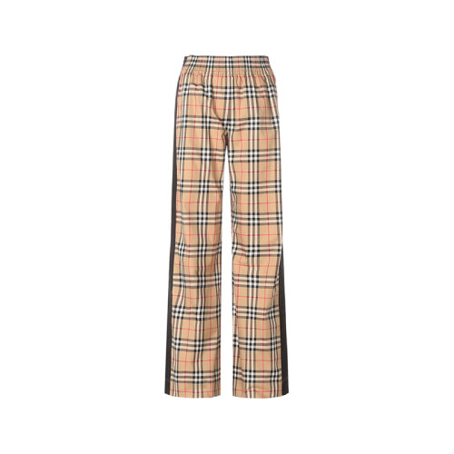 BURBERRY/博柏利  巴宝莉女裤 时尚百搭 女士典藏米色棉质格纹休闲裤 80405971