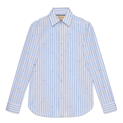 GUCCI/古驰 男士浅蓝色修身棉质衬衫 659875ZAGV59018