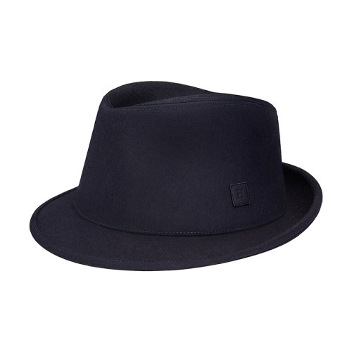 HERMES/爱马仕 22年早春新款 Funk系列 男士深蓝色纯羊绒毡帽爵士帽礼帽H212050N0159