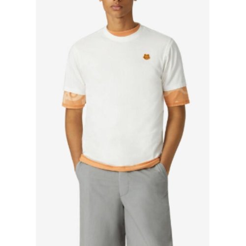  KENZO/高田贤三 男士白色棉质短袖T恤 FB55TS0034SA 01B PLFSX