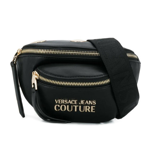 VERSACE JEANS/范思哲牛仔  女包女士黑色皮革时尚百搭斜挎包胸包腰包  EE1VUBBQ6-E71282-E899