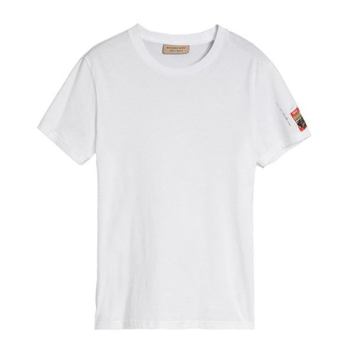 BURBERRY/博柏利 白色涂鸦票根印花男士短袖T恤 8001181