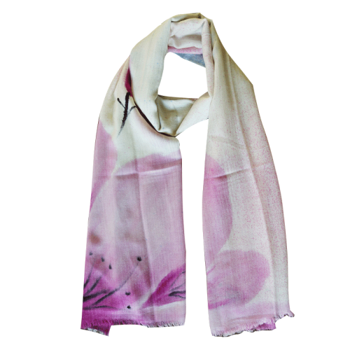 SNOW LOTUS/雪莲 秋冬 时尚印花 手绘印花 羊毛披肩 名族风围巾 774452