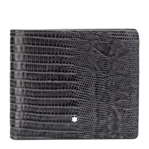 MontBlanc/万宝龙 男士商务时尚灰色皮革格纹短款钱包钱夹卡夹男包 116292
