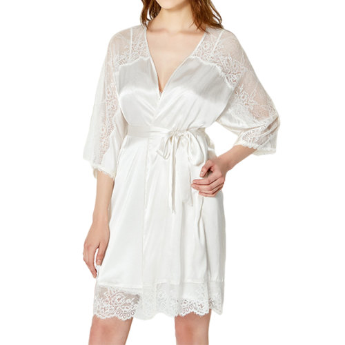 GeleiStory/GeleiStory 真丝睡衣女春秋睡袍吊带睡裙二件套长袖桑蚕丝绸性感蕾丝家居服女装＞女士睡衣/家居服＞女睡衣/家居服