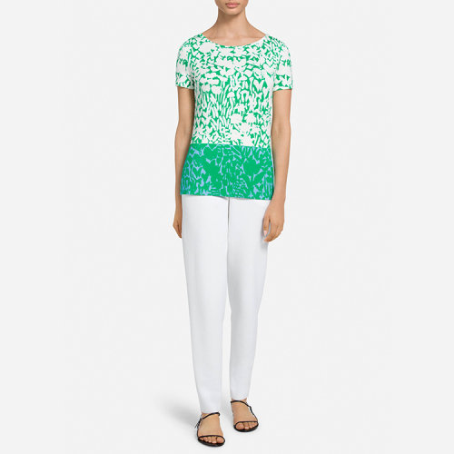 St.John/盛蔷花卉印花女士短袖T恤K5100F1