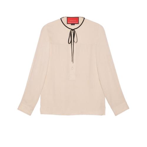  GUCCI古驰 22年秋冬 男士 2015 Re-Edition蝴蝶结真丝衬衫 664549 Z63_ 9951