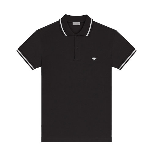 DIOR/迪奥 22年早春新款 男士黑色纯棉蜜蜂刺绣短袖POLO衫733J805B0373_C970