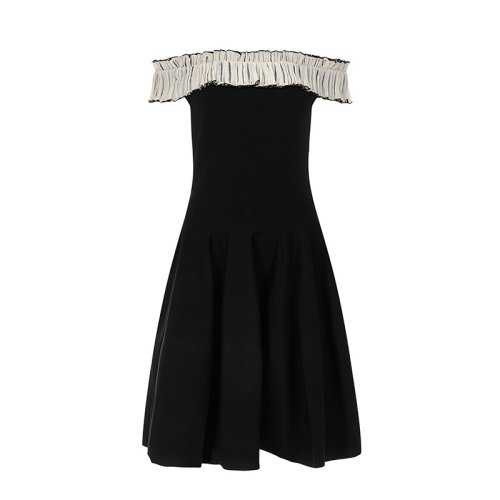  Alexander McQueen/亚历山大麦昆 女士黑色时尚休闲连衣裙裙子 667751 Q1AU2 1009 PLFSX