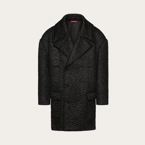  VALENTINO华伦天奴 22年秋冬 男士 大衣 MANTEAU CROISé EN LAINE BOUCLéE 1V0CAG258U60NO