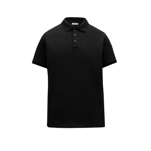 Moncler/蒙克莱 22年秋冬新款 男士黑色纯棉徽标贴片短袖polo衫H20918A7051084556999