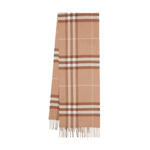 BURBERRY/博柏利 22年早春新款 男女同款中调驼色纯羊绒经典格纹围巾80163991