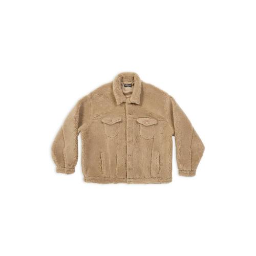  BALENCIAGA巴黎世家 22年秋冬 男士 夹克 Mens Fleece Oversized Jacket  in Dark Beige 70446