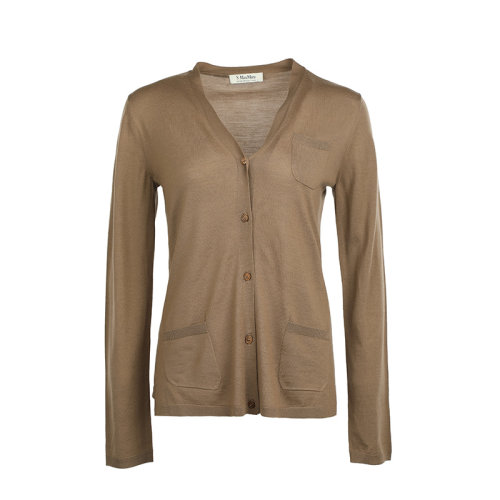 MaxMara/麦丝玛拉女士微弹薄款绵羊毛开胸针织衫/毛衣93460429600ALEX