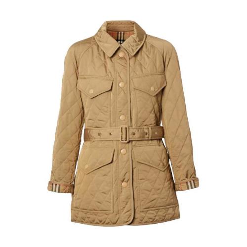  BURBERRY 22年秋冬 女士 菱形绗缝尼龙帆布战地夹克 80358871 预定商品1-3周发货