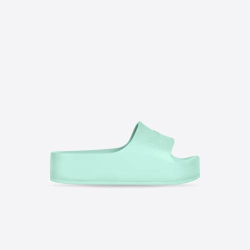  BALENCIAGA巴黎世家 22年秋冬 女士 平底凉鞋 Womens Chunky Slide Sandal in Blue 654315W1S8
