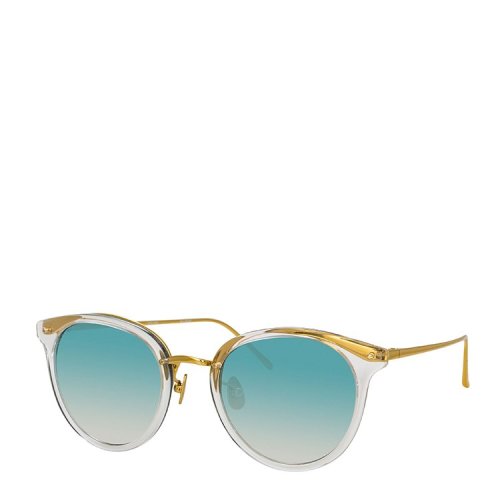 Linda Farrow/琳达法罗 中性椭圆框绿松蓝渐变太阳镜 防UV LFL722