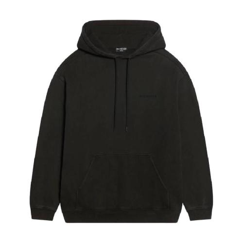  BALENCIAGA巴黎世家 22年春夏 男士 卫衣 Men's Logo Medium Fit Hoodie in Black 600583TLVB8