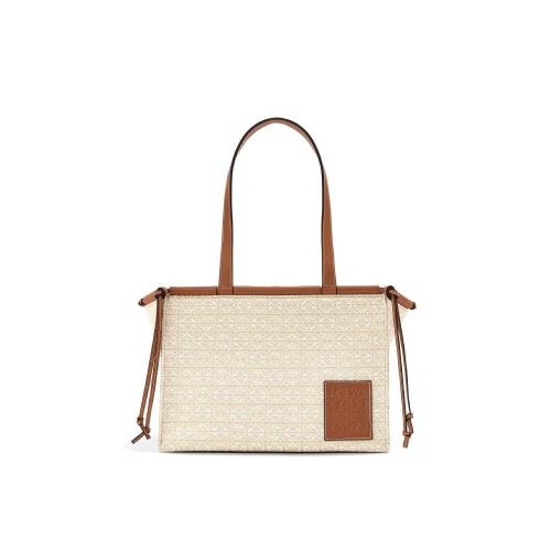  LOEWE罗意威 22年秋冬 女士 手提包 Small Cushion Tote in Anagram jacquard and calfskin A6