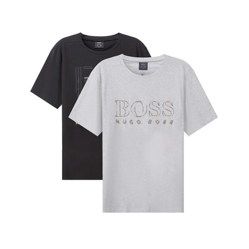 HUGO BOSS/雨果博斯男士棉质圆领短袖T恤两件套装LOGO图案 50462314