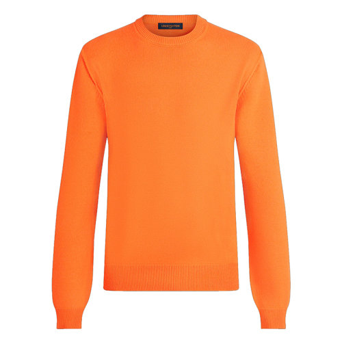 Louis Vuitton/路易威登 男士橙色羊绒和真丝混纺面料圆领毛衣1A8PKR