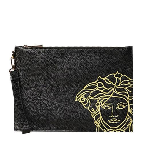  VERSACE/范思哲 男士黑色皮革手拿包 DP87631DVTG4MDNZ5H PLSX