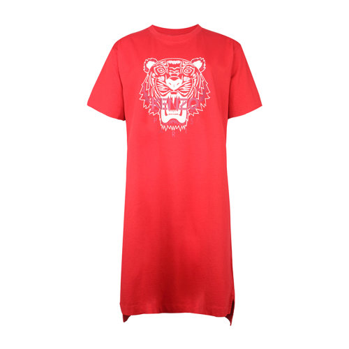 KENZO/高田贤三  凯卓女装 经典虎头图案 女士棉质时尚圆领短袖春夏连衣裙 FA62RO7754YA.22