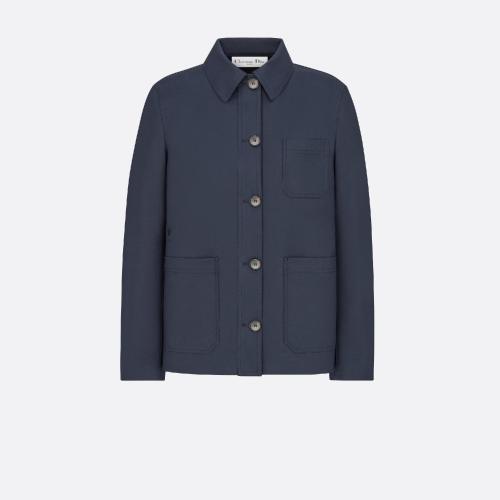  DIOR迪奥 22年秋冬 女士 夹克 外套-海*蓝色棉质混纺科技面料带里料设计 127V44A3905_X5634 预定商品1-3周发货