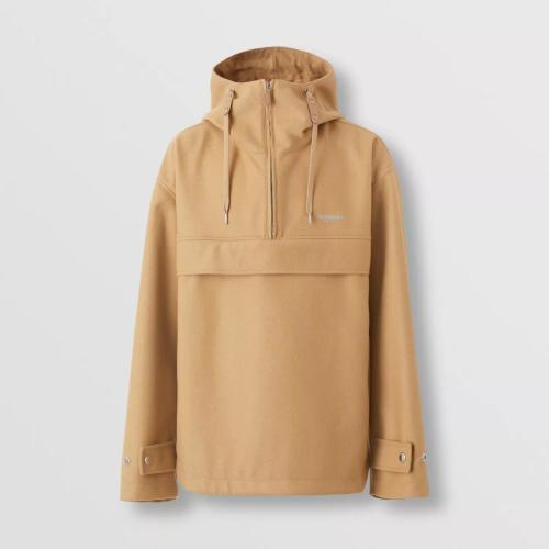  BURBERRY 22年秋冬 男士 徽标装饰羊毛混纺宽松夹克 80544421