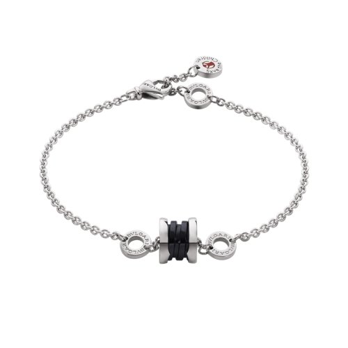 BVLGARI/宝格丽  慈善款 男女通用纯银镶嵌黑色陶瓷 小红点手链 352650