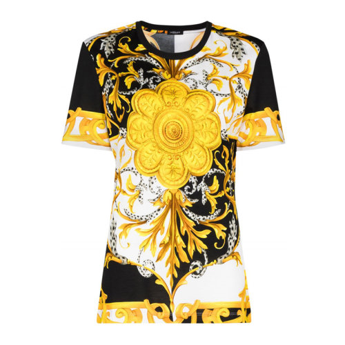 VERSACE/范思哲 女士印花棉质罗纹圆领上衣短袖T恤 A87458-A236028-A7027