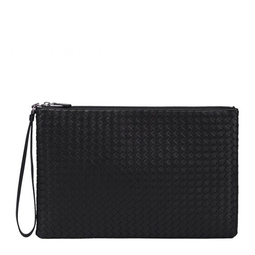 Bottega Veneta/葆蝶家 女士黑色编织手拿包 442242-V001O-1000