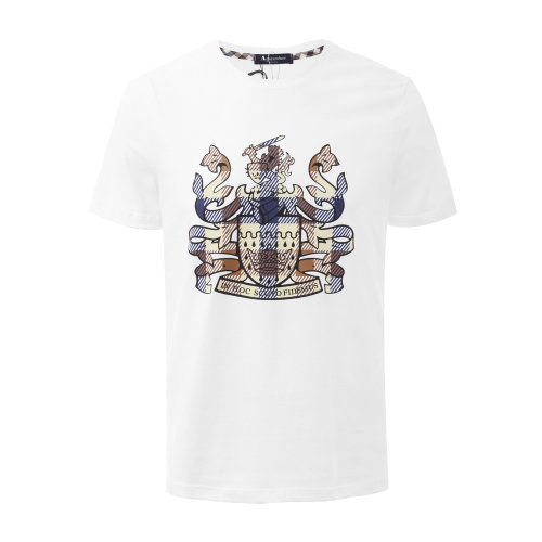 主推 多种颜色可选Aquascutum/雅格狮丹 棉质圆领男士短袖t恤 短T 休闲上装