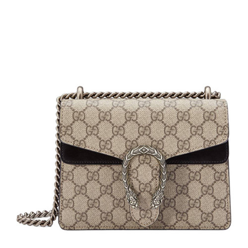 GUCCI/古驰 女包 Dionysus系列 虎头扣 酒神包 双G印花 女士米色链条单肩包 421970KHNRN9769