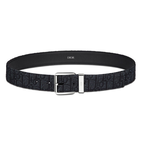 DIOR/迪奥 男士黑色Dior斜纹提花帆布腰带35毫米4333PLYSE_H03E