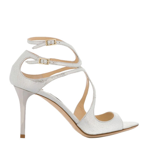 Jimmy Choo/周仰杰 女士香槟色闪光皮革绑带细跟凉鞋高跟鞋女鞋 IVETTE-GLE-CHAM