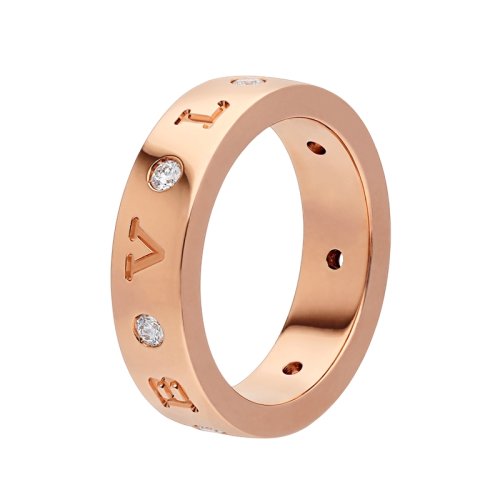 BVLGARI/宝格丽BVLGARI系列18K金玫瑰金镶7颗钻石 经典款戒指 353961