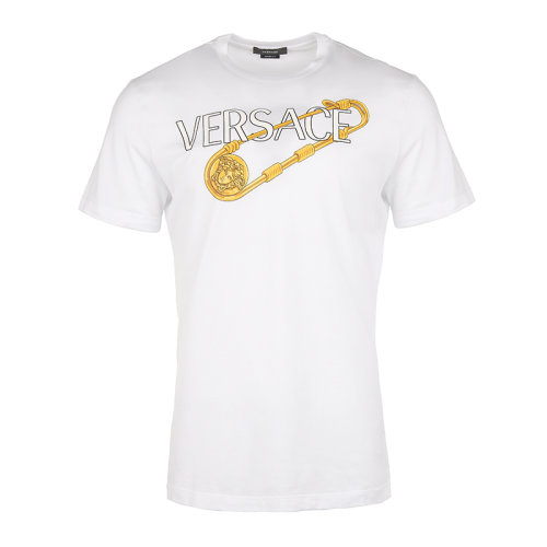 VERSACE/范思哲 回形针图案印花男士短袖T恤10012951A00932